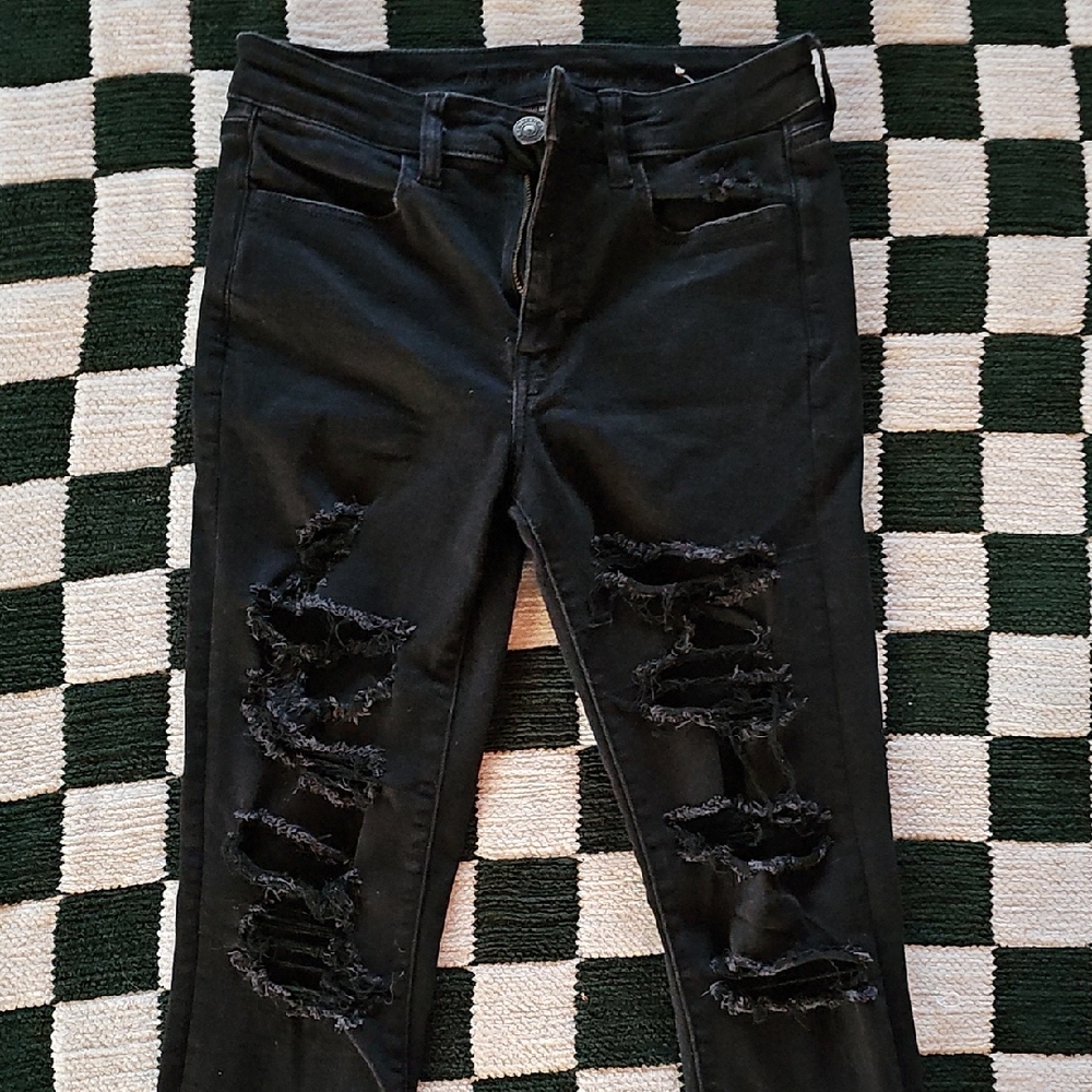 Distressed Black Jeans for Women